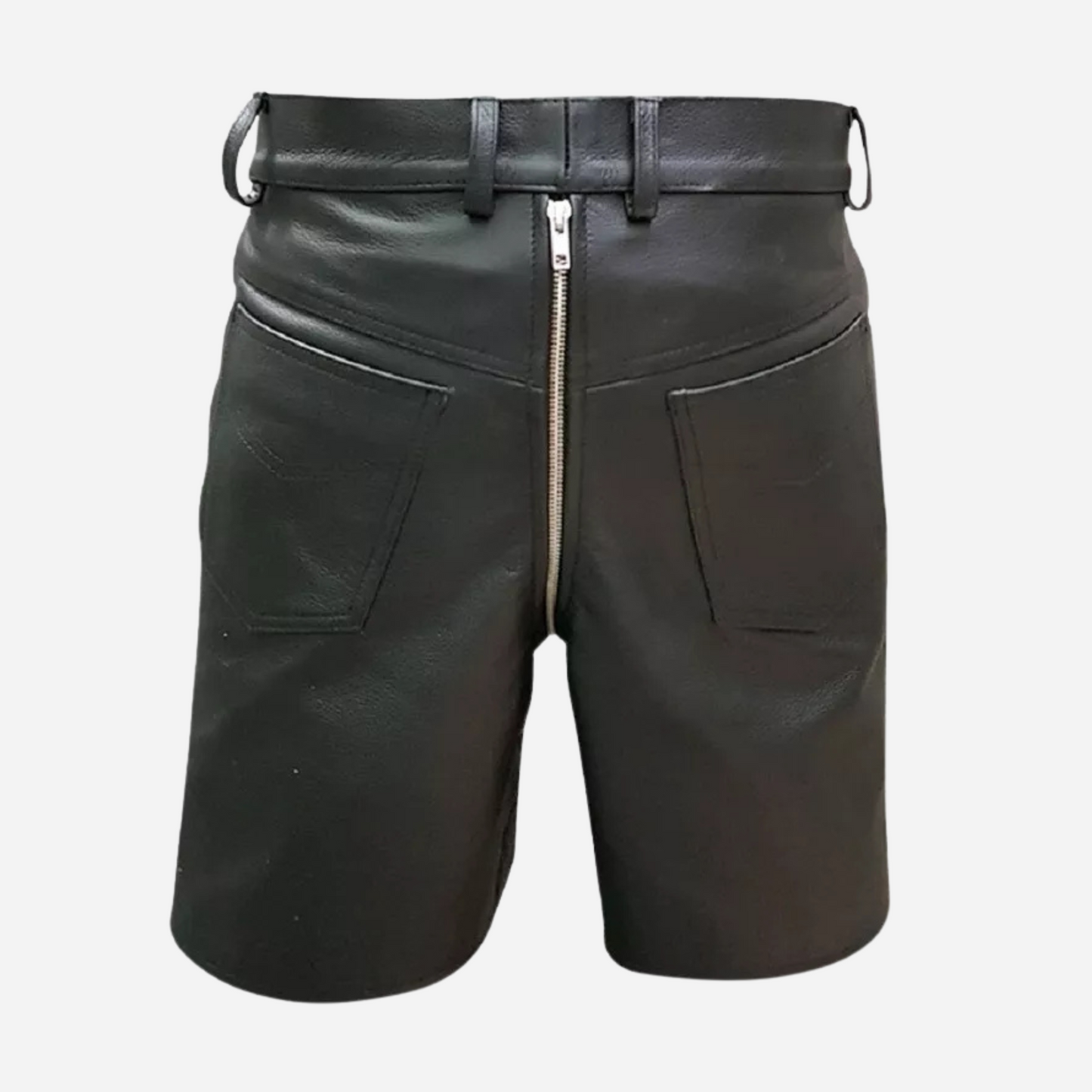 Shop our Men's Black Leather Shorts with Double Zipper for a stylish and comfortable addition to your wardrobe. Crafted from premium leather, these versatile shorts are perfect for any occasions whether casual outings or dressed-up nights. Discover the ultimate blend of fashion and function today!